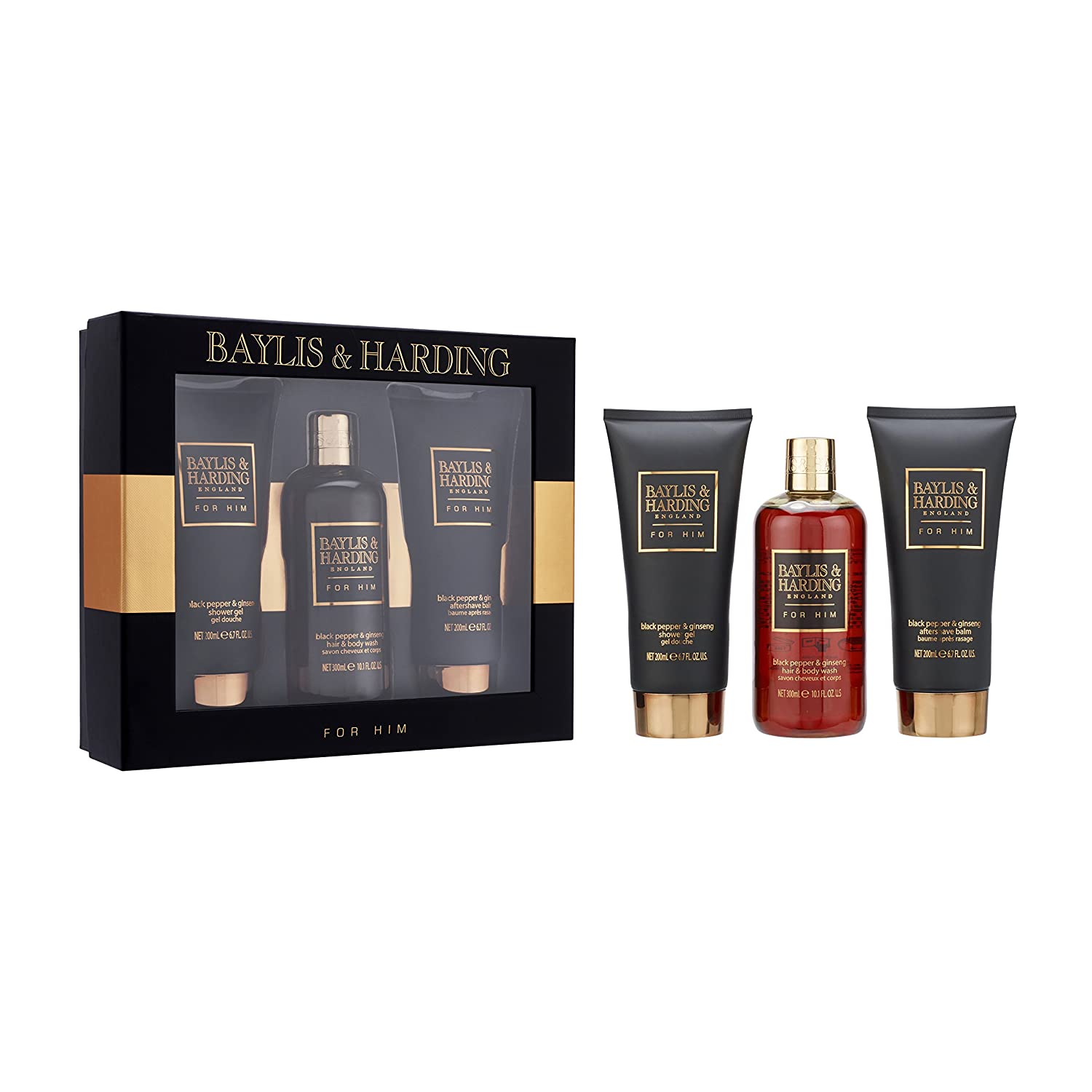 Baylis & Harding Black Pepper and Ginseng Grooming Trio Gift Set